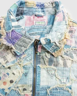 Gusa Quiltet Denimjakke Gusa Patchwork Print