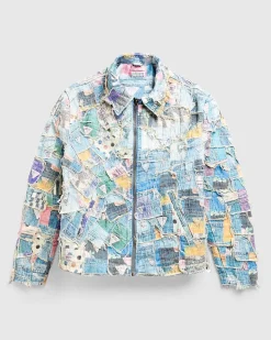 Gusa Quiltet Denimjakke Gusa Patchwork Print