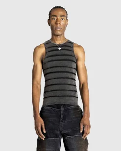 Gusa Reverse Seam Tank Washed Out Black Multi