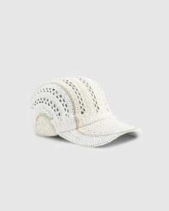 Haeklet Baseballkasket Angel Ivory