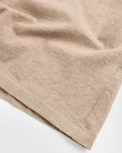 Hard Twist Bomuld Cashmere Boat Neck Langaermet Tee Beige
