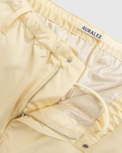 Hard Twist Polyester Satin Laminat Feltbukser Lys Beige