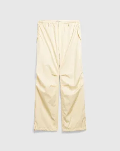 Hard Twist Polyester Satin Laminat Feltbukser Lys Beige