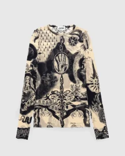 Heraldry Tattoo Top Beige/Navy