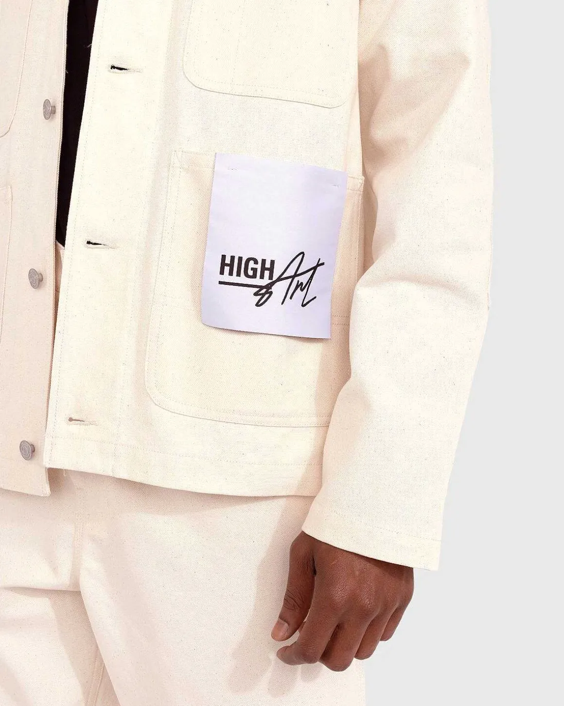 Highart Mixed Panel Canvas Malerjakke Off-White