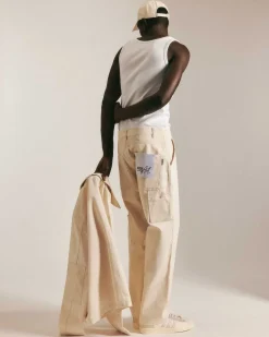 Highart Mixed Panel Canvas Painter Pants Off-White
