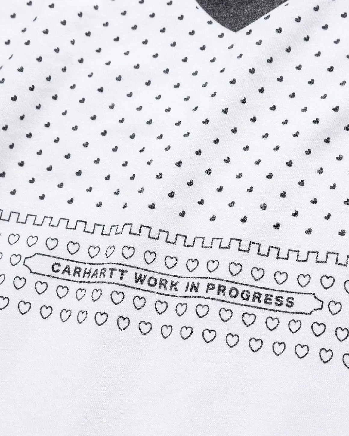 Hjerte Bandana T-Shirt Hvid/Sort/Stenvasket