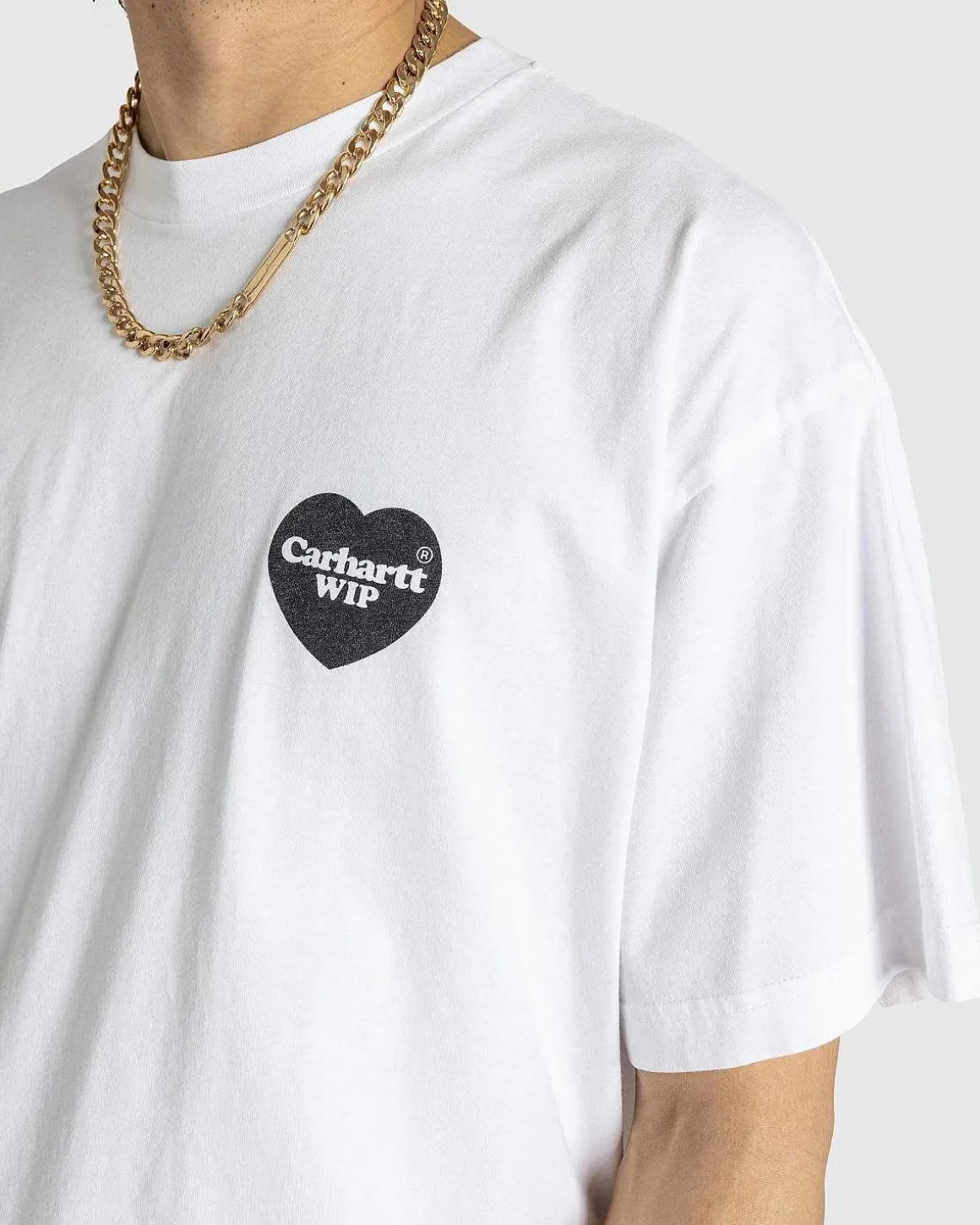 Hjerte Bandana T-Shirt Hvid/Sort/Stenvasket