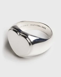 Hjerte Signet Ring Solv
