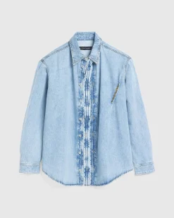 Hook And Eye Denim Shirt Ice Blue