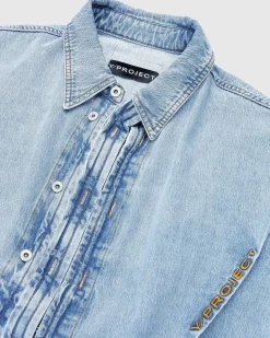 Hook And Eye Denim Shirt Ice Blue