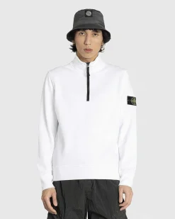 Hvid Sweatshirt Med Halv Lynlas