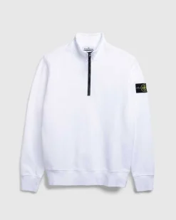 Hvid Sweatshirt Med Halv Lynlas