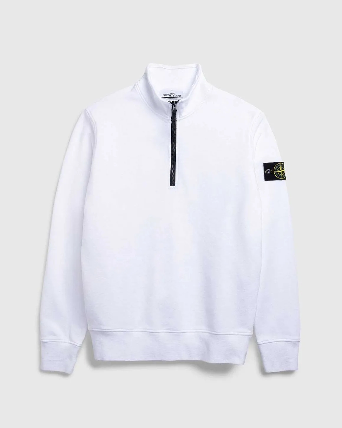 Hvid Sweatshirt Med Halv Lynlas