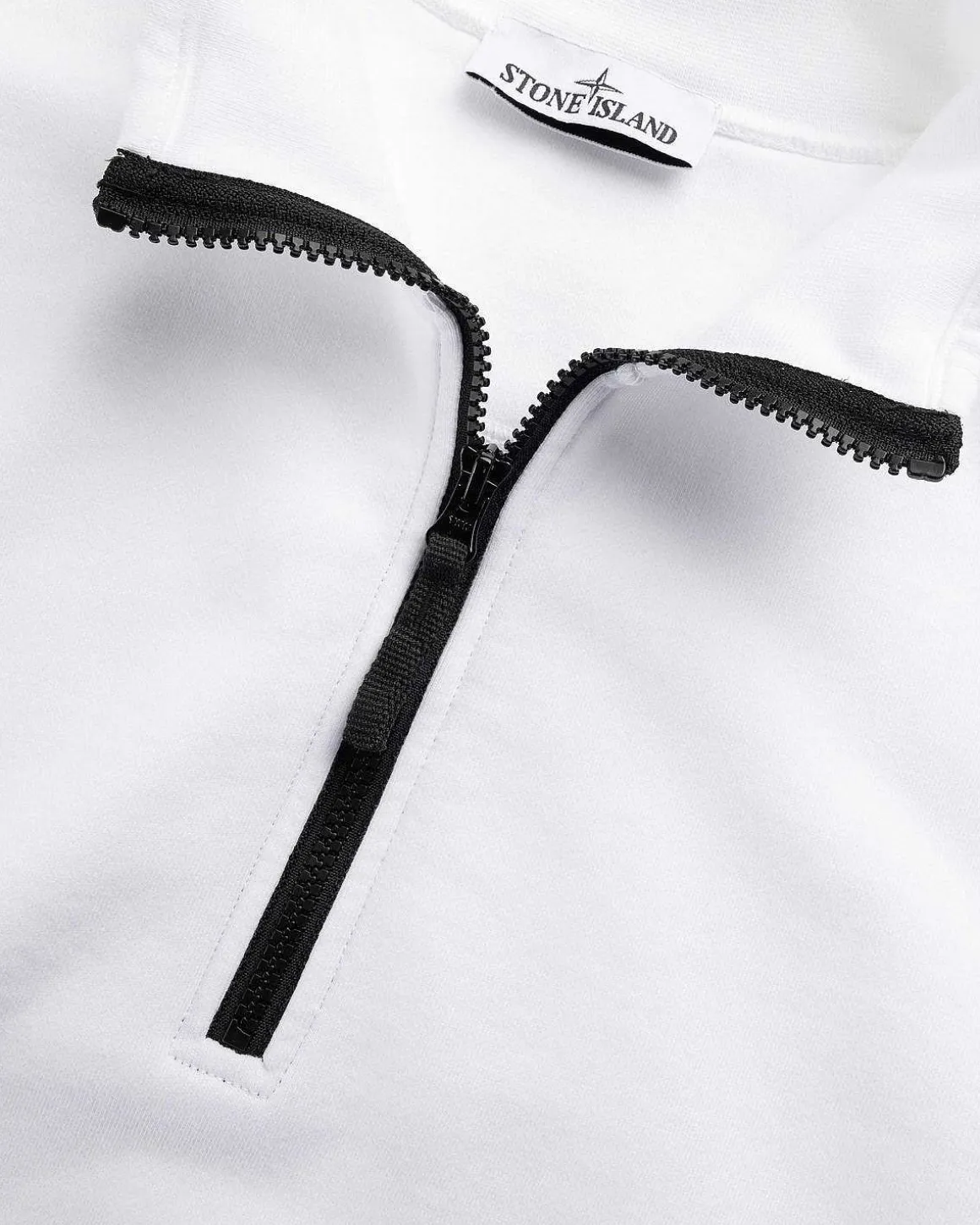 Hvid Sweatshirt Med Halv Lynlas