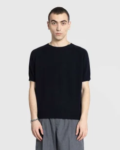 Jack Crew Neck Cashmere Kortaermet Sweater Midnatsbla