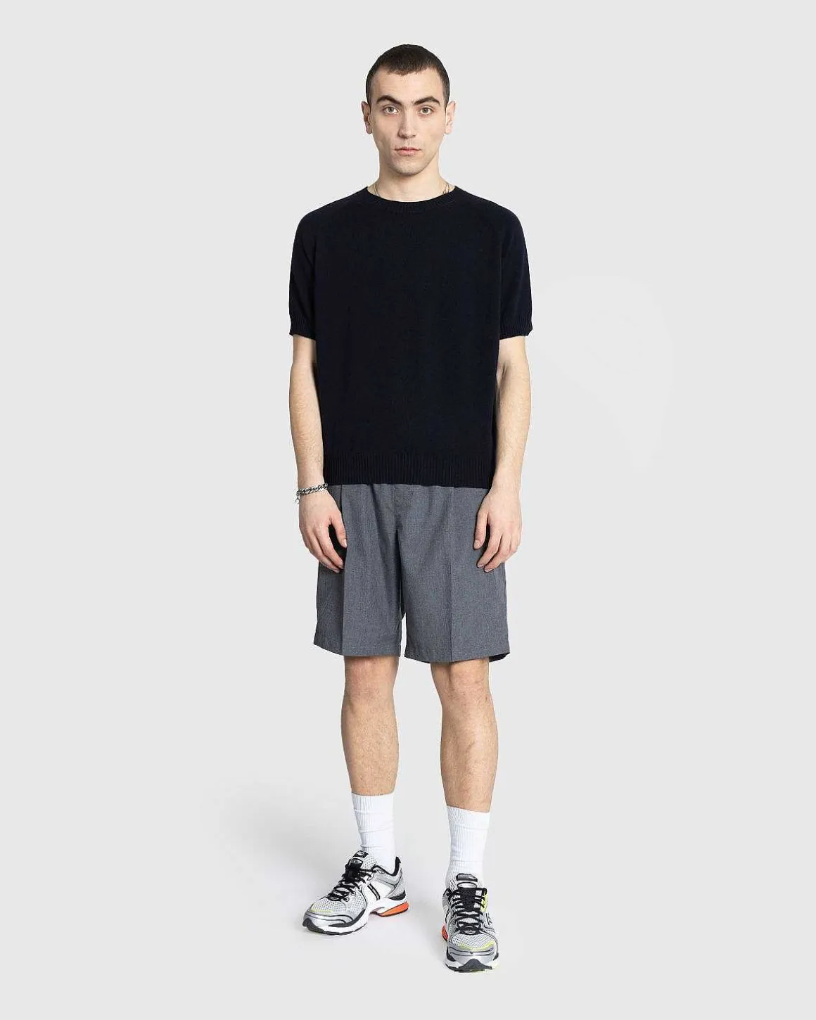 Jack Crew Neck Cashmere Kortaermet Sweater Midnatsbla