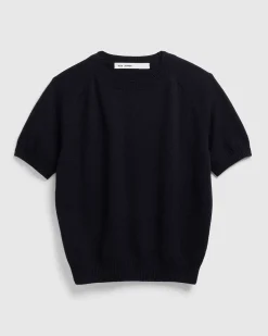Jack Crew Neck Cashmere Kortaermet Sweater Midnatsbla