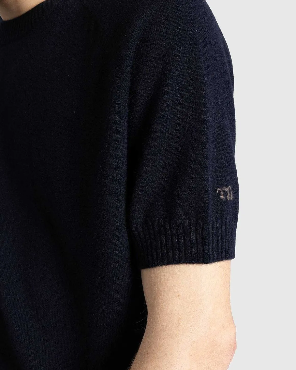 Jack Crew Neck Cashmere Kortaermet Sweater Midnatsbla