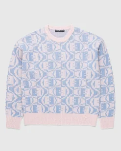 Jacquard Crew Neck Jumper Falmet Pink Melange/Lysebla