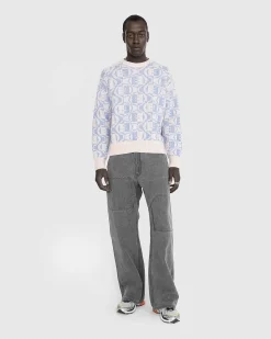 Jacquard Crew Neck Jumper Falmet Pink Melange/Lysebla