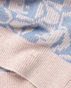 Jacquard Crew Neck Jumper Falmet Pink Melange/Lysebla
