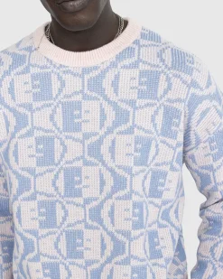 Jacquard Crew Neck Jumper Falmet Pink Melange/Lysebla