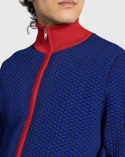 Jacquard Full-Zip Top Navy/Rod/Gul