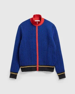 Jacquard Full-Zip Top Navy/Rod/Gul