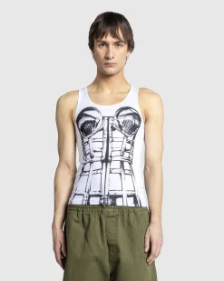 Jersey Top Trykt Cage Trompe L'Oeil Hvid/Sort