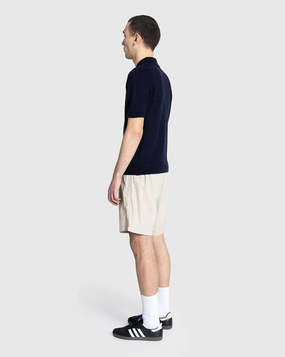 Joel Filted Cashmere Polo Midnight Blue