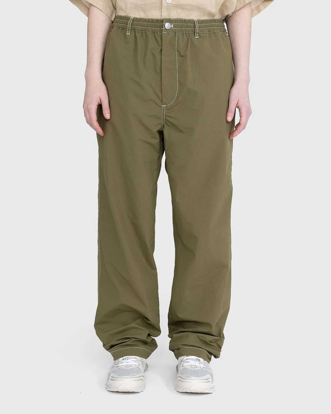 Kaki Bukser Med Kontraststik