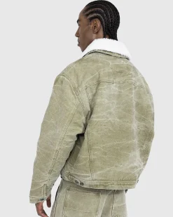 Kanvas Polstret Jakke Khaki Beige