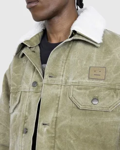Kanvas Polstret Jakke Khaki Beige
