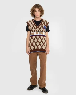 Kingpin Strikket Vest Brun