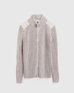 Klassisk Cardigan Med Lynlas Pink Stobt Bomuld Cash
