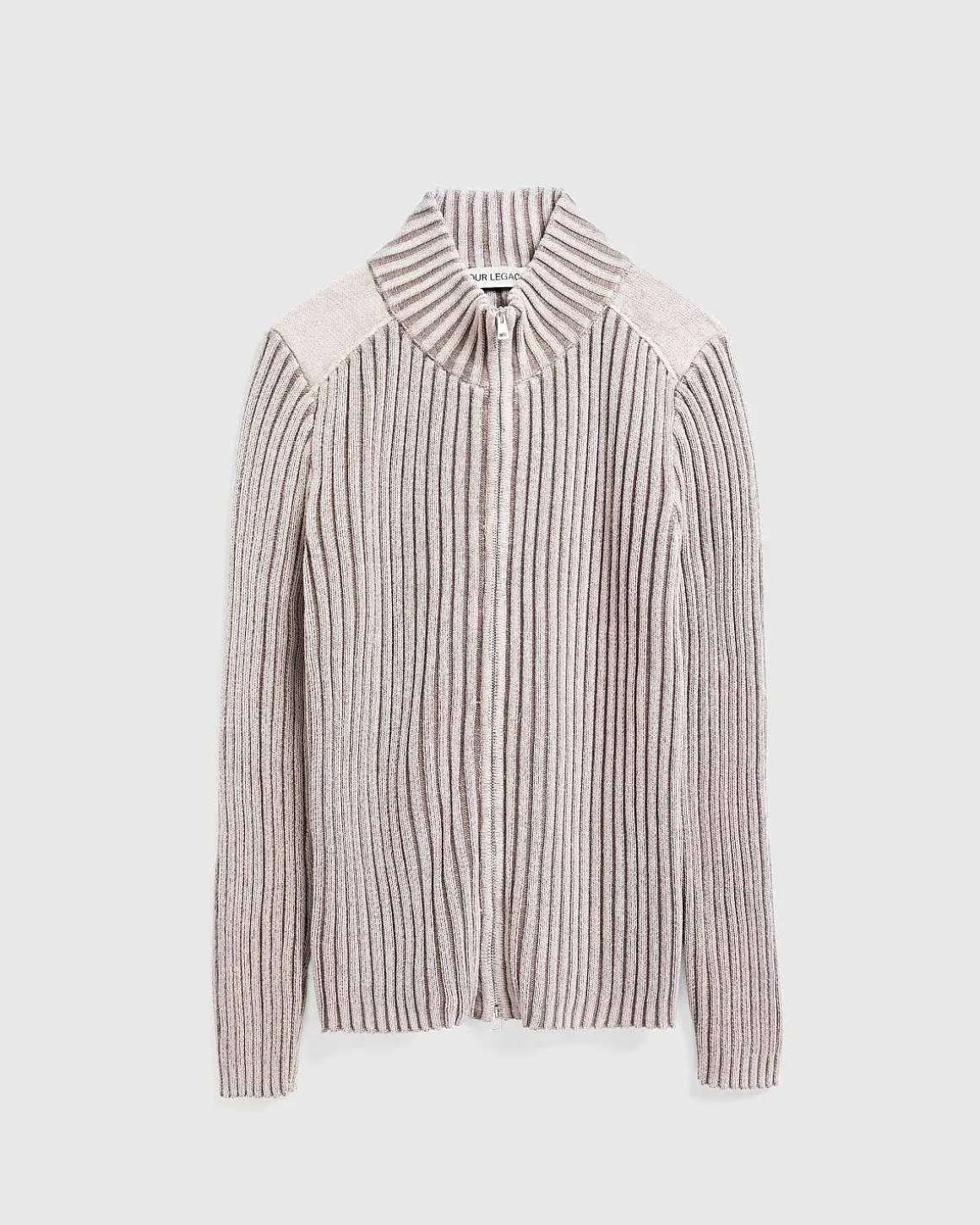 Klassisk Cardigan Med Lynlas Pink Stobt Bomuld Cash