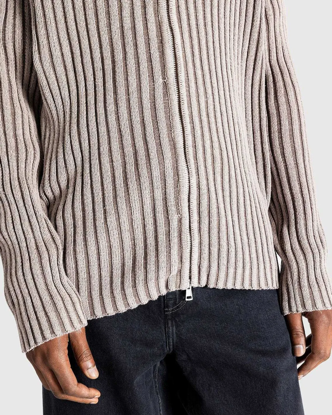 Klassisk Cardigan Med Lynlas Pink Stobt Bomuld Cash