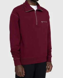 Klassisk Kvart Lynlas Fleece Bordeaux