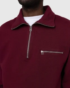 Klassisk Kvart Lynlas Fleece Bordeaux