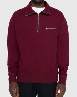 Klassisk Kvart Lynlas Fleece Bordeaux