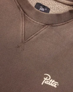 Klassisk Vasket Crewneck Sweater Morel