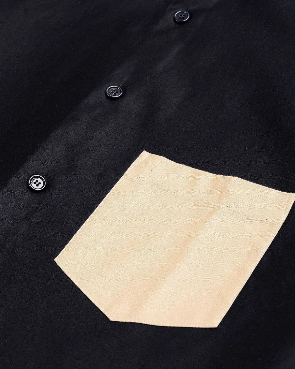 Kontrast Patch Pocket Oversized Skjorte Marinebla