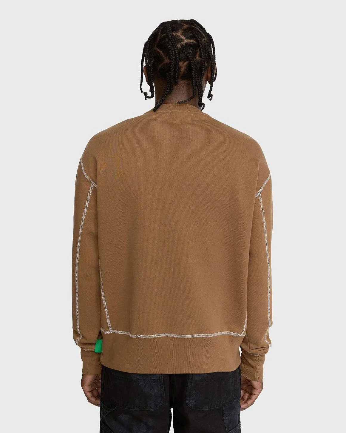 Kontrastsom Fleece Crew Brun