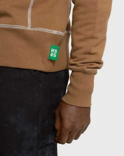 Kontrastsom Fleece Crew Brun