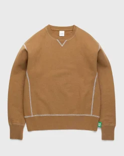Kontrastsom Fleece Crew Brun