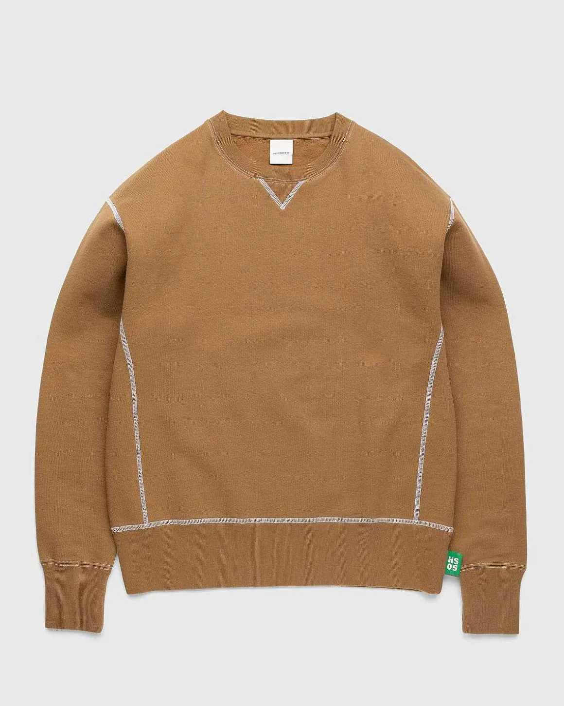 Kontrastsom Fleece Crew Brun