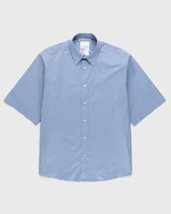 Kortaermet Button-Up Dusty Blue