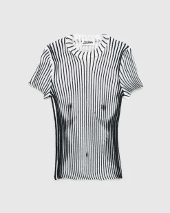 Kortaermet Trompe L'Oeil Body White