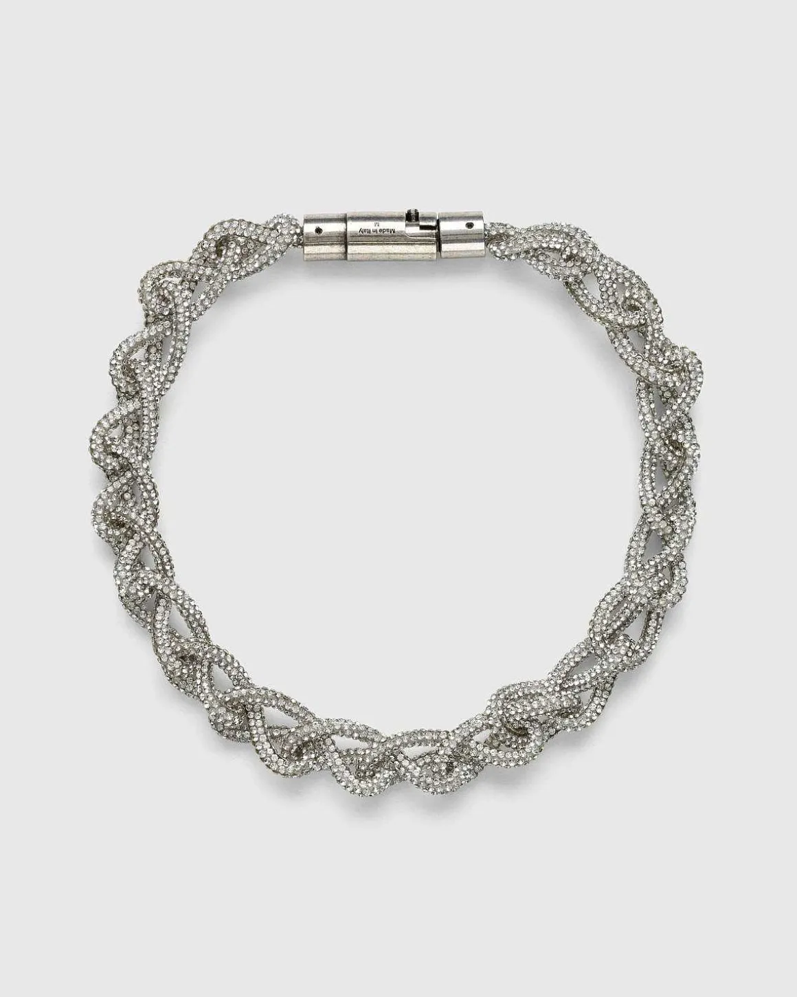 Krystal Cord Halskaede Antik Solv/Solv